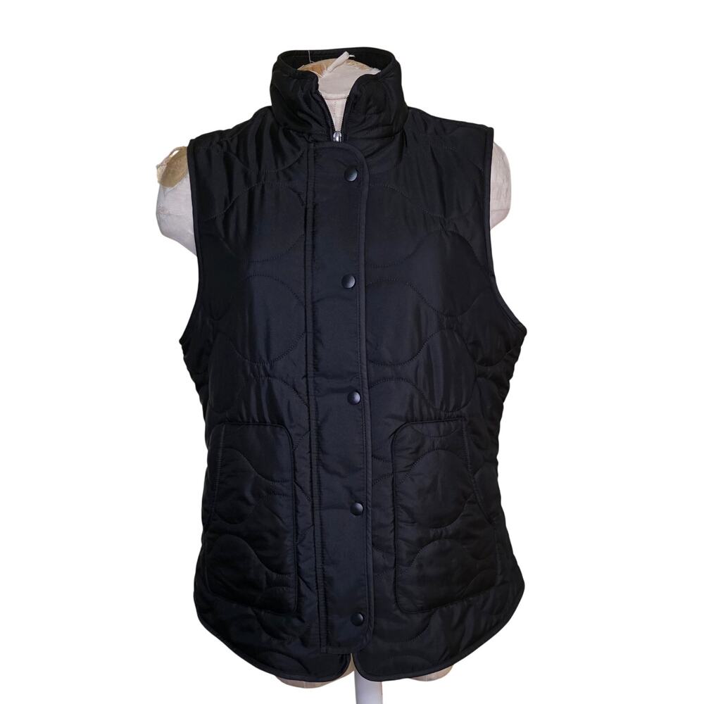 Croft & Barrow Quilted Vest Black Size M NWT